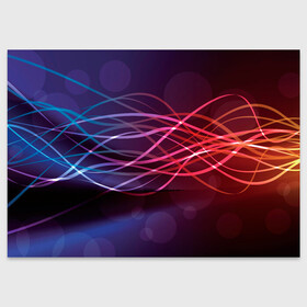 Поздравительная открытка с принтом Лучи света Spectrum в Кировске, 100% бумага | плотность бумаги 280 г/м2, матовая, на обратной стороне линовка и место для марки
 | абстрактные | волна | волна света | излучение | киберпанк | лучи | лучи света | неон | неоновые принты | призма | радуга | рисунок | свет | спектр цветов