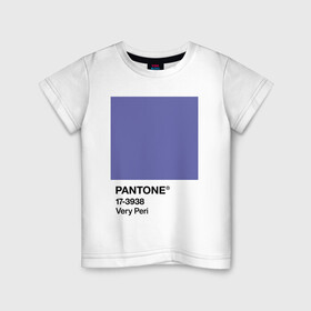 Детская футболка хлопок с принтом Цвет Pantone 2022 года - Very Peri в Кировске, 100% хлопок | круглый вырез горловины, полуприлегающий силуэт, длина до линии бедер | pantone | very peri | violet | графический дизайн | дизайн | дизайнерский мем | дизигн | дизигнер | мем | пантон | сиреневый | фиолетовый | цвет 2022 года | цвет года | цвет пантон