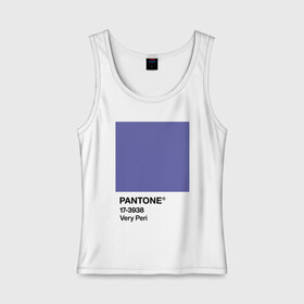 Женская майка хлопок с принтом Цвет Pantone 2022 года - Very Peri в Кировске, 95% хлопок, 5% эластан |  | pantone | very peri | violet | графический дизайн | дизайн | дизайнерский мем | дизигн | дизигнер | мем | пантон | сиреневый | фиолетовый | цвет 2022 года | цвет года | цвет пантон