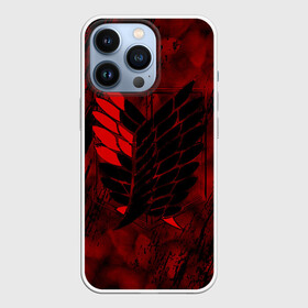 Чехол для iPhone 13 Pro с принтом Атака Титанов Неоновый 2022 в Кировске,  |  | атака титанов | крастный | логотип | неон | потертости | черный