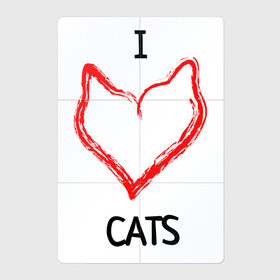 Магнитный плакат 2Х3 с принтом I Люблю Cats в Кировске, Полимерный материал с магнитным слоем | 6 деталей размером 9*9 см | Тематика изображения на принте: cat | cats | и люблю кошек | кот | коты | кошка | кошки | кошки приколы | прикол с кошками | футболка кошка | я люблю котов