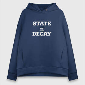 Женское худи Oversize хлопок с принтом State of Decay Logo (+спина) в Кировске, френч-терри — 70% хлопок, 30% полиэстер. Мягкий теплый начес внутри —100% хлопок | боковые карманы, эластичные манжеты и нижняя кромка, капюшон на магнитной кнопке | logo | state of decay | survival horror | undead labs | загнивающий штат | зомби апокалипсис | лого | логотип | стадия разложения | стейт оф декай | эмблема