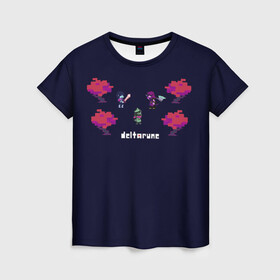 Женская футболка 3D с принтом Дельта Руна Deltarun в Кировске, 100% полиэфир ( синтетическое хлопкоподобное полотно) | прямой крой, круглый вырез горловины, длина до линии бедер | adventure | deltarun | дельта | игра | руна