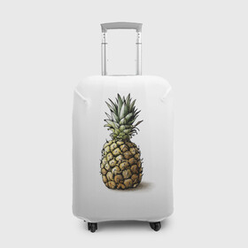 Чехол для чемодана 3D с принтом Pineapple watercolor в Кировске, 86% полиэфир, 14% спандекс | двустороннее нанесение принта, прорези для ручек и колес | pineapple | ананас | графика | еда | рисунок | фрукт