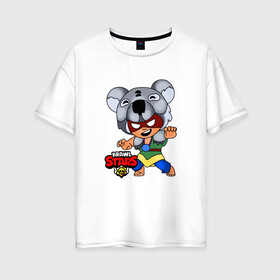 Женская футболка хлопок Oversize с принтом Koala Nita из Brawl Stars в Кировске, 100% хлопок | свободный крой, круглый ворот, спущенный рукав, длина до линии бедер
 | brawl stars | games | koala | nita | бравл старс | игры | коала | нита | персонажи