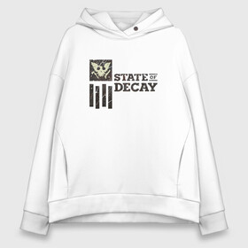 Женское худи Oversize хлопок с принтом State of Decay Iron Logo в Кировске, френч-терри — 70% хлопок, 30% полиэстер. Мягкий теплый начес внутри —100% хлопок | боковые карманы, эластичные манжеты и нижняя кромка, капюшон на магнитной кнопке | logo | state of decay | survival horror | undead labs | загнивающий штат | зомби апокалипсис | лого | логотип | стадия разложения | стейт оф декай | эмблема