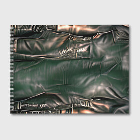 Альбом для рисования с принтом Постап стайл - рваная куртка в Кировске, 100% бумага
 | матовая бумага, плотность 200 мг. | Тематика изображения на принте: гранж | депрессивный | кожа | постап | постапокалипсис | темный | черный