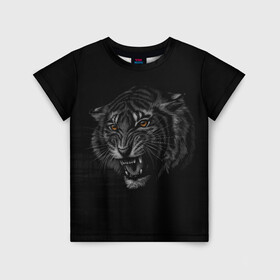Детская футболка 3D с принтом Tiger 2022! в Кировске, 100% гипоаллергенный полиэфир | прямой крой, круглый вырез горловины, длина до линии бедер, чуть спущенное плечо, ткань немного тянется | animal | арт | большие кошки | графика | животные | звери | тигр
