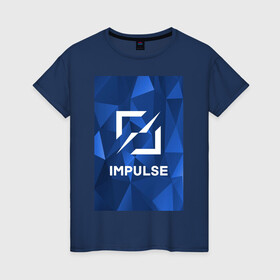 Женская футболка хлопок с принтом Cobalt Impulse в Кировске, 100% хлопок | прямой крой, круглый вырез горловины, длина до линии бедер, слегка спущенное плечо | esport | impulse | импульс | киберспорт | лгу | сккимпульс | студенты