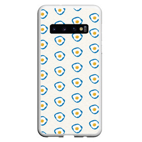 Чехол для Samsung Galaxy S10 с принтом Утро начинается с яичницы в Кировске, Силикон | Область печати: задняя сторона чехла, без боковых панелей | еда | завтрак | паттерн | яичница | яйца