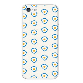 Чехол для iPhone 5/5S матовый с принтом Утро начинается с яичницы в Кировске, Силикон | Область печати: задняя сторона чехла, без боковых панелей | еда | завтрак | паттерн | яичница | яйца
