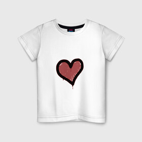 Детская футболка хлопок с принтом Граффити Сердце в Кировске, 100% хлопок | круглый вырез горловины, полуприлегающий силуэт, длина до линии бедер | Тематика изображения на принте: cs go | graffiti | граффити | граффити сердце | кс го