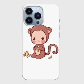 Чехол для iPhone 13 Pro с принтом Милая обезьяна ест банан в Кировске,  |  | бананы | животное | животные | милое | милое животное | мир | обезьяна