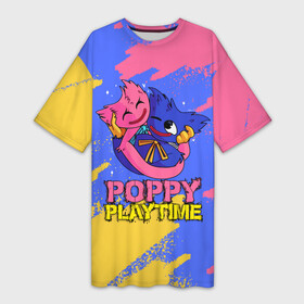 Платье-футболка 3D с принтом Huggy Wuggy and Kissy Missy  Poppy Playtime в Кировске,  |  | kissy missy | poppy playtime | игра | кисси мисси | монстр | плэйтайм | попи плей тайм | попи плэй тайм | попиплейтам | попиплэйтайм | поппи плейтайм | поппиплэйтайм | хагги вагги | хаги ваги | хоррор