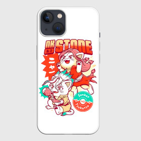 Чехол для iPhone 13 с принтом Котятки Сенку и Цукаса Dr Stone в Кировске,  |  | anime | dr stone | dr stone stone wars | e  mc2 | manga | senkuu ishigami | аниме | вождь деревни исигами | десять миллиардов процентов | доктор камень | доктор стоун | докута сутон | исигами сенку | исигами сэнку | манга