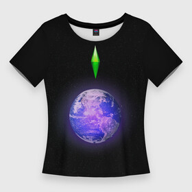Женская футболка 3D Slim с принтом Сontrol of the Universe Sims3 в Кировске,  |  | sims | вселенная | звезды | космос | планеты