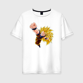 Женская футболка хлопок Oversize с принтом Dragon Ball Z Драконий жемчуг Z в Кировске, 100% хлопок | свободный крой, круглый ворот, спущенный рукав, длина до линии бедер
 | anime | dragonball | goku | аниме | анимэ | гоку | драконий | жемчуг | манга