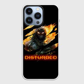 Чехол для iPhone 13 Pro с принтом DISTURBED DEMON FIRE | ДЕМОН В ОГНЕ в Кировске,  |  | Тематика изображения на принте: disturbed | fire | flame | heavy metal | rock | the guy | группы | метал | огонь | пламя | рок