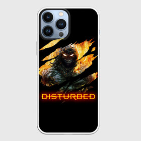 Чехол для iPhone 13 Pro Max с принтом DISTURBED DEMON FIRE | ДЕМОН В ОГНЕ в Кировске,  |  | Тематика изображения на принте: disturbed | fire | flame | heavy metal | rock | the guy | группы | метал | огонь | пламя | рок