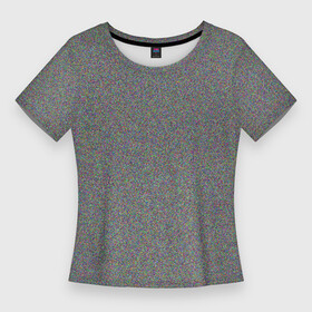 Женская футболка 3D Slim с принтом телевизионный шум в Кировске,  |  | мем про шум | не шуми | одежда с шумом | одежда шум | прикол не шуми | прикол ты шумишь | шум | шум по гауссу | шумишь