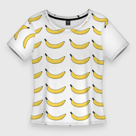 Женская футболка 3D Slim с принтом Крупный Банановый рай в Кировске,  |  | Тематика изображения на принте: fyfy | fyfys | hfq | банановыйрай | бананы | рай