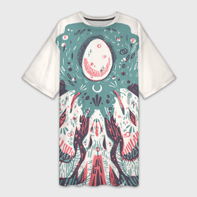 Платье-футболка 3D с принтом SnakeArt в Кировске,  |  | Тематика изображения на принте: art | lux oac | occult artists | snake | минималистическая змея | мультяшный стиль