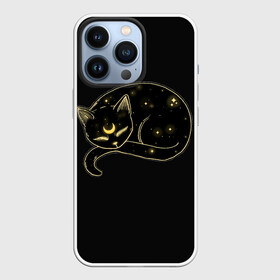 Чехол для iPhone 13 Pro с принтом Космический Кот Целестиал в Кировске,  |  | cat | celestial | galaxy | glow | heavenly | milky | moon | neon | space | stars | way | галактика | звезды | космический | космос | кот | луна | млечный | небесный | неон | путь | свечение | целестиал