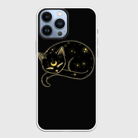 Чехол для iPhone 13 Pro Max с принтом Космический Кот Целестиал в Кировске,  |  | cat | celestial | galaxy | glow | heavenly | milky | moon | neon | space | stars | way | галактика | звезды | космический | космос | кот | луна | млечный | небесный | неон | путь | свечение | целестиал