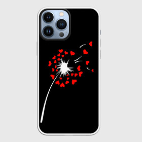 Чехол для iPhone 13 Pro Max с принтом Сердечный одуванчик в Кировске,  |  | feelings | fly away | hearts | hearty dandelion | holiday | love | valentines day | день святого валентина | любовь | праздник | разлетаются | сердечный одуванчик | сердца | чувства