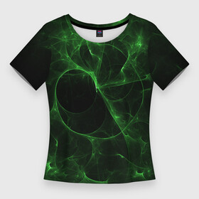 Женская футболка 3D Slim с принтом Малахитовая глыба в Кировске,  |  | абстрактные | горы | зеленый | изумруд | малахит | малахитовый | минерал | неоновые | скала