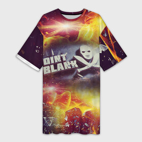 Платье-футболка 3D с принтом Point Blank  Black Fire в Кировске,  |  | ncsoft | point blank разбитые стекла | zepetto | взрыв | патроны в огне | поинт бланк огонь