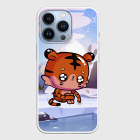 Чехол для iPhone 13 Pro с принтом Грустный тигр на зимнем фоне в Кировске,  |  | Тематика изображения на принте: 2022 | год тигра | новый год | новый год 2022 | символ года | тигр | тигренок | тигрица | тигры