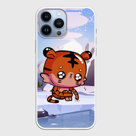 Чехол для iPhone 13 Pro Max с принтом Грустный тигр на зимнем фоне в Кировске,  |  | 2022 | год тигра | новый год | новый год 2022 | символ года | тигр | тигренок | тигрица | тигры
