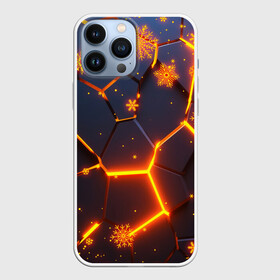 Чехол для iPhone 13 Pro Max с принтом НОВОГОДНИЕ ОГНЕННЫЕ 3D ПЛИТЫ   FIRE NEON HEXAGON в Кировске,  |  | 3d | abstraction | among as | counter strike | geometry | hexagon | lol | neon | new year | paints | stripes | texture | triangle | wow | абстракция | амонг ас | брызги | геометрия | краски | неон | неоновые снежинки | неоновый | новогодний | но