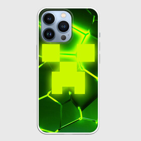 Чехол для iPhone 13 Pro с принтом 3D ПЛИТЫ МАЙНКРАФТ   ТРЕЩИНЫ   СОТЫ   HEXAGON NEON в Кировске,  |  | 3d | 3d плиты | block | creeper | cube | minecraft | neon | pixel | tnt | блок | гаст | геометрия | крафт | крипер | кубики | майнкрафт | неон | пиксели | тнт | трещины