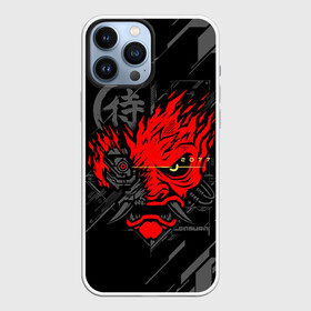 Чехол для iPhone 13 Pro Max с принтом CYBERPUNK 2077 SAMURAI (НА СПИНЕ) КИАНУ РИВЗ в Кировске,  |  | cd project red | cyberpunk 2077 | demon | keanu reeves | maelstrom | militech | quadra | samurai | smile | trauma | trauma team | демон | киану ривз | киберпанк 2077 | милитех | самурай | смайл