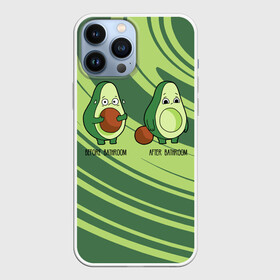 Чехол для iPhone 13 Pro Max с принтом Before bathroom   After bathroom в Кировске,  |  | after bathroom | avocado | before bathroom | cartoon fruits | funny | joke | nut | авокадо | мультяшные фрукты | орех | перед ванной | после ванной | прикол | шутка