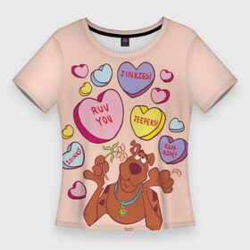Женская футболка 3D Slim с принтом Scooby Doo  Valentine в Кировске,  |  | 14 февраля | scooby | scooby doo | statwb | valentine | valentines | валентин | влюблён | влюблённые | день валентина | день влюблённых | любвоная | любовь | мульт | мультики | мультфильм | св валентин | скуби | скуби ду