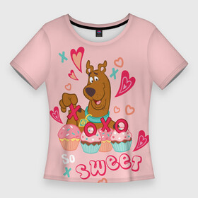 Женская футболка 3D Slim с принтом XoXo So Sweet в Кировске,  |  | 14 февраля | scooby | scooby doo | statwb | valentine | valentines | валентин | влюблён | влюблённые | день валентина | день влюблённых | любвоная | любовь | мульт | мультики | мультфильм | св валентин | скуби | скуби ду