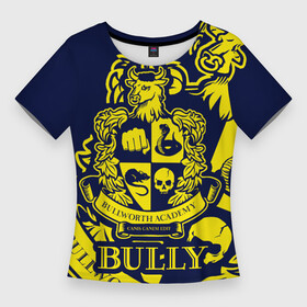 Женская футболка 3D Slim с принтом Bully, Bullworth Academy в Кировске,  |  | bullworth academy | bully | canis canem edit | академия буллворта | булворт | булли | игры