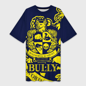 Платье-футболка 3D с принтом Bully, Bullworth Academy в Кировске,  |  | bullworth academy | bully | canis canem edit | академия буллворта | булворт | булли | игры
