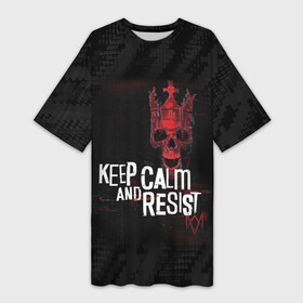 Платье-футболка 3D с принтом WATCH DOGS LEGION KING RESIST в Кировске,  |  | anarchy | ded sec | fox | hacker | king | legion | revolution | watch dogs | watch dogs 2 | watch dogs legion | анархия | вотч догс | вотч докс | дед сек | король | легион | революция | хакер