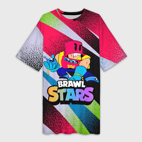 Платье-футболка 3D с принтом GROM BRAWLSTARS ART в Кировске,  |  | brawl | brawl stars | brawlstars | grom | бравлстарс | гром