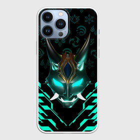 Чехол для iPhone 13 Pro Max с принтом GENSHIN IMPACT MASK XIAO GEOMETRY в Кировске,  |  | anime | cyber | genshin impact | geometry | mask xiao | neon | xiao | аниме | геншен импакт | геншин импакт | геншин эмпакт | геншинимпакт | геометрия | игры | кибер | маска сяо | неон | персонажи | сяо