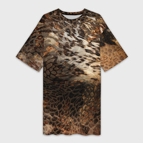 Платье-футболка 3D с принтом Тигриная шикарная шкура в Кировске,  |  | мех | символ года | текстура | тигр