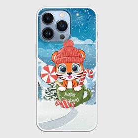 Чехол для iPhone 13 Pro с принтом Тигренок в кружке Новогодний в Кировске,  |  | 2022 | год тигра | новый год | новый год 2022 | символ года | тигр | тигренок | тигрица | тигры
