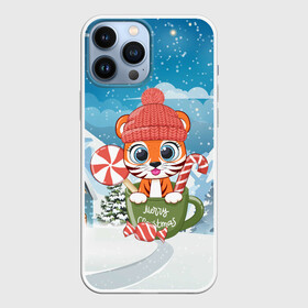 Чехол для iPhone 13 Pro Max с принтом Тигренок в кружке Новогодний в Кировске,  |  | 2022 | год тигра | новый год | новый год 2022 | символ года | тигр | тигренок | тигрица | тигры