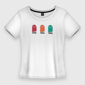 Женская футболка 3D Slim с принтом Ghost Spook в Кировске,  |  | creepyspook | ghost | halloween | spook | spooky