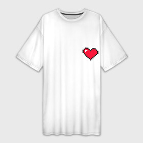 Платье-футболка 3D с принтом Сердце из minecraft в Кировске,  |  | 8 марта | heart | minecraft | сердечко | сердце