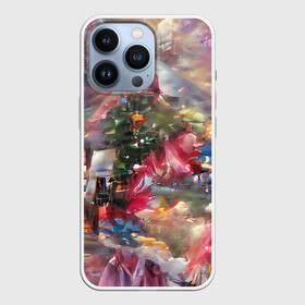 Чехол для iPhone 13 Pro с принтом Ностальгия Рождества в Кировске,  |  | винтаж | гирдянда | елка | зима | милый | нежный | новый год | пастельный | праздник | ретро | рождество | розовый | семейный | сиреневый
